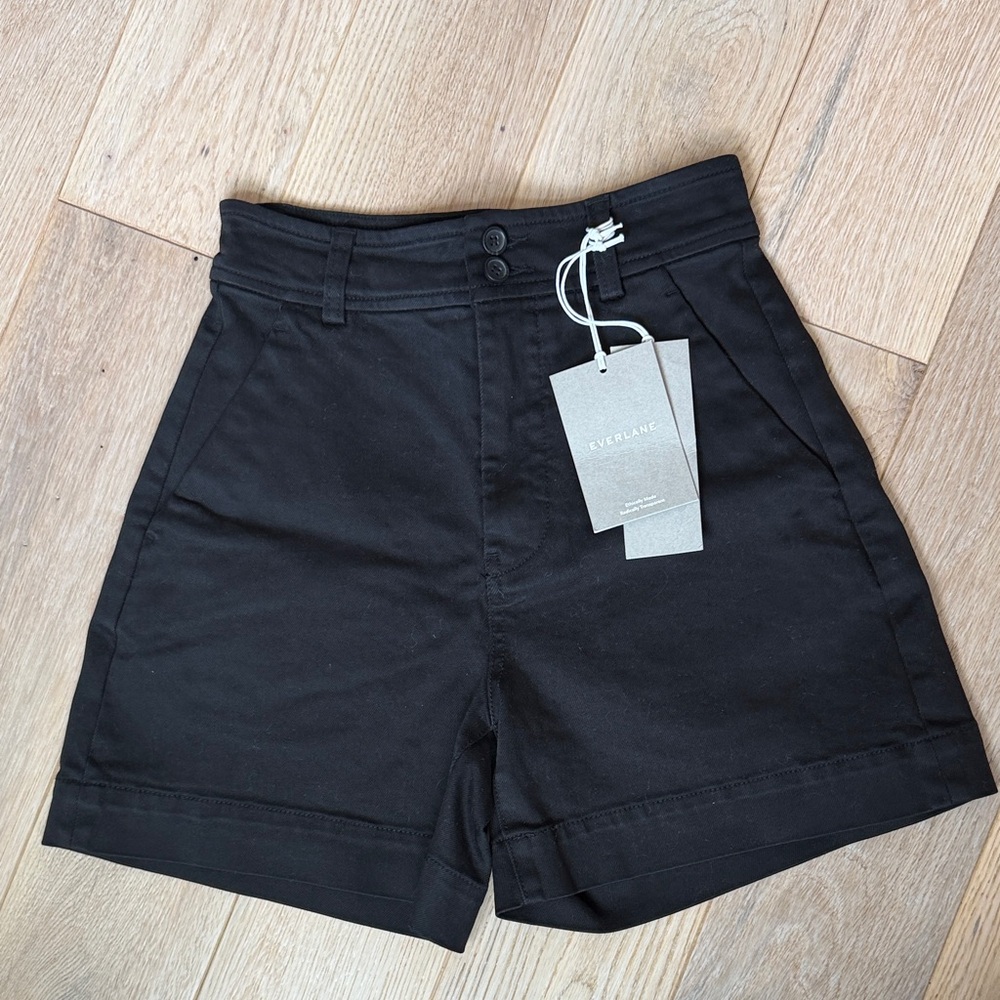 Everlane Black High-Waist Tailored Shorts